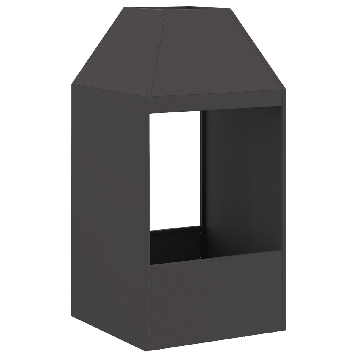 Feuerstelle Schwarz 50x50x100 cm Stahl