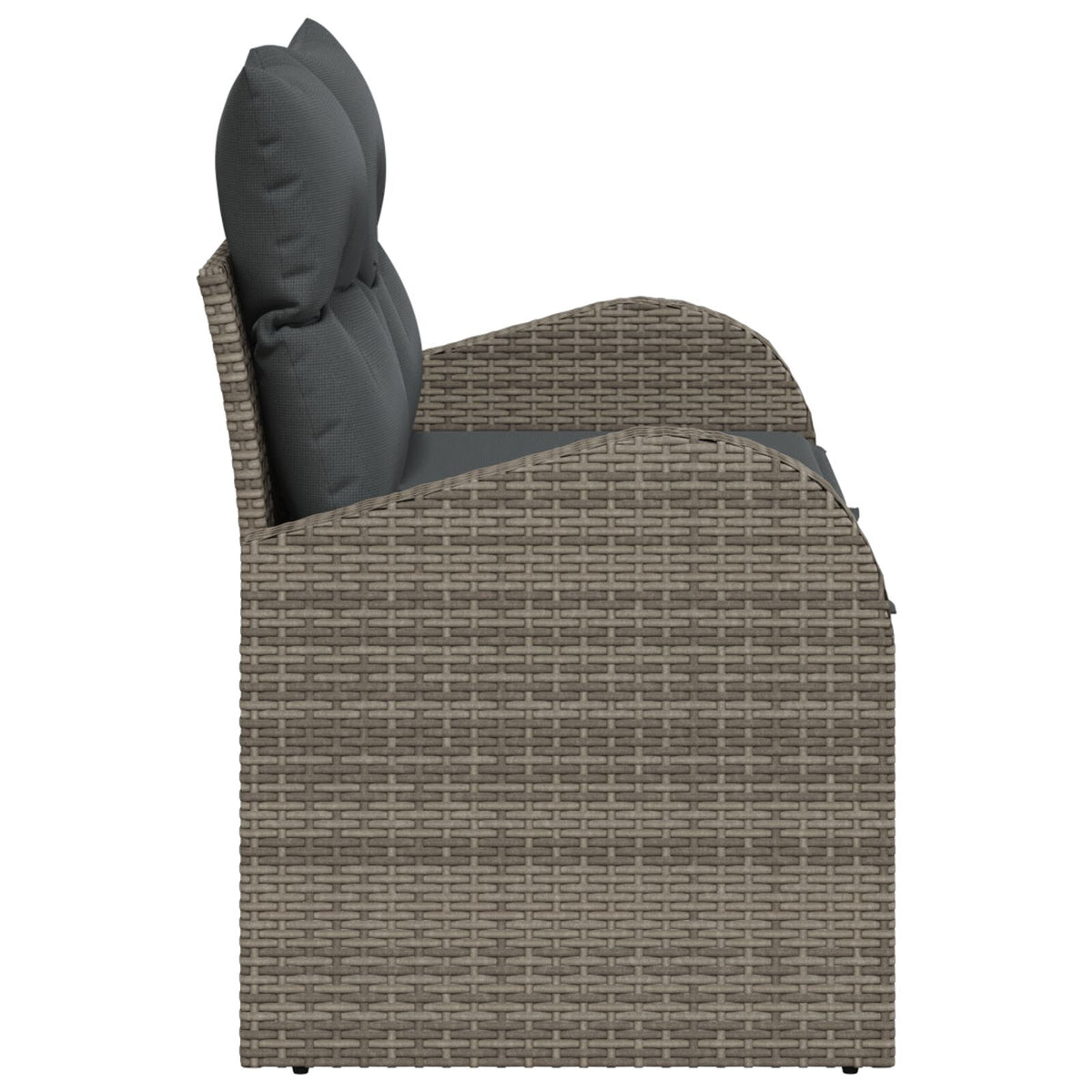 Zweisitzer Garten Sofa mit Kissen Grau Poly-Rattan