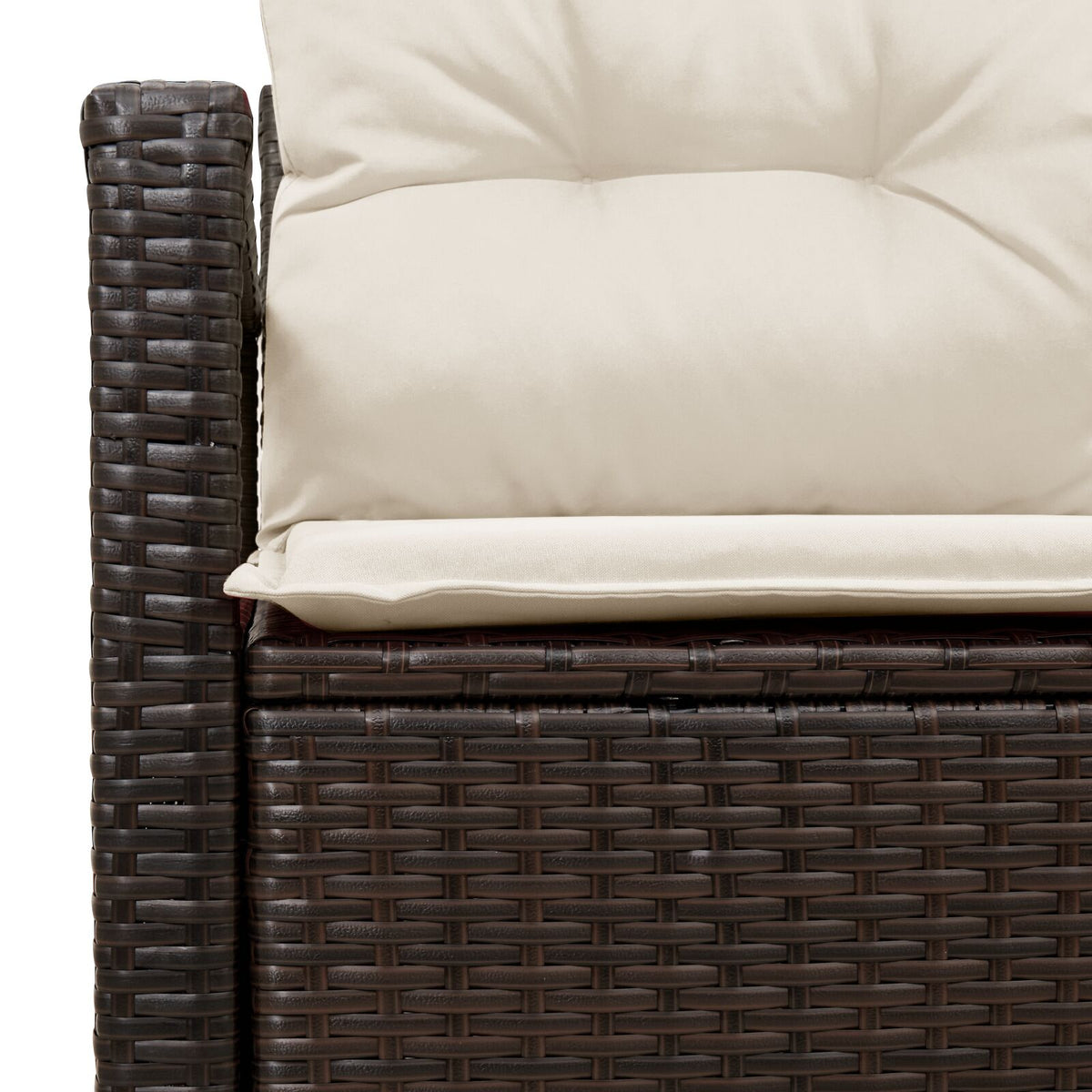 2-Sitzer Garten-Sofa mit Stauraum und Kissen Braun Poly Rattan