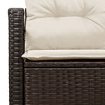2-Sitzer Garten-Sofa mit Stauraum und Kissen Braun Poly Rattan