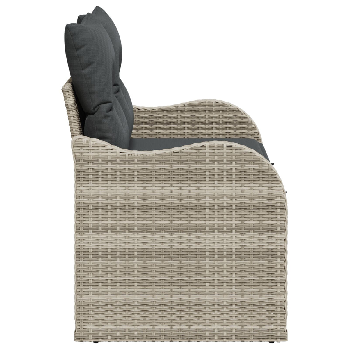 2-Sitzer Gartensofa mit Stauraum und Kissen Hellgrau Poly Rattan
