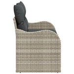 2-Sitzer Gartensofa mit Stauraum und Kissen Hellgrau Poly Rattan