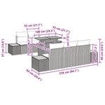 Garten Sofa Set 7-teilig Beige Rattan Garten Essgruppe