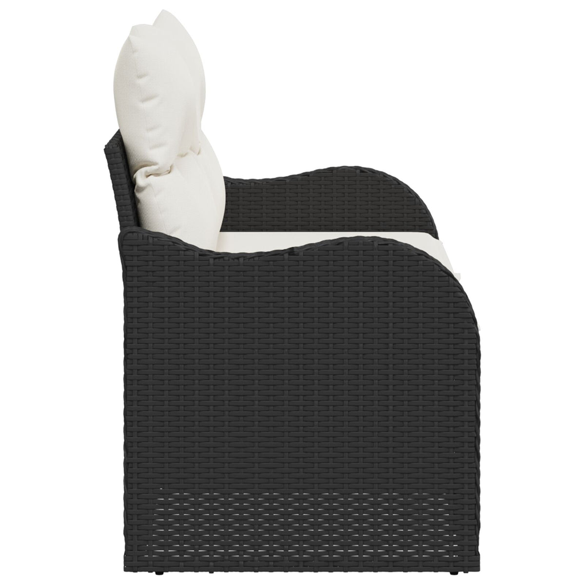 2-Sitzer Gartensofa mit Stauraum und Kissen Schwarz Poly Rattan
