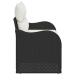 2-Sitzer Gartensofa mit Stauraum und Kissen Schwarz Poly Rattan
