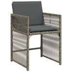 5-teiliges Garten Essgruppe mit Kissen Grau Poly Rattan