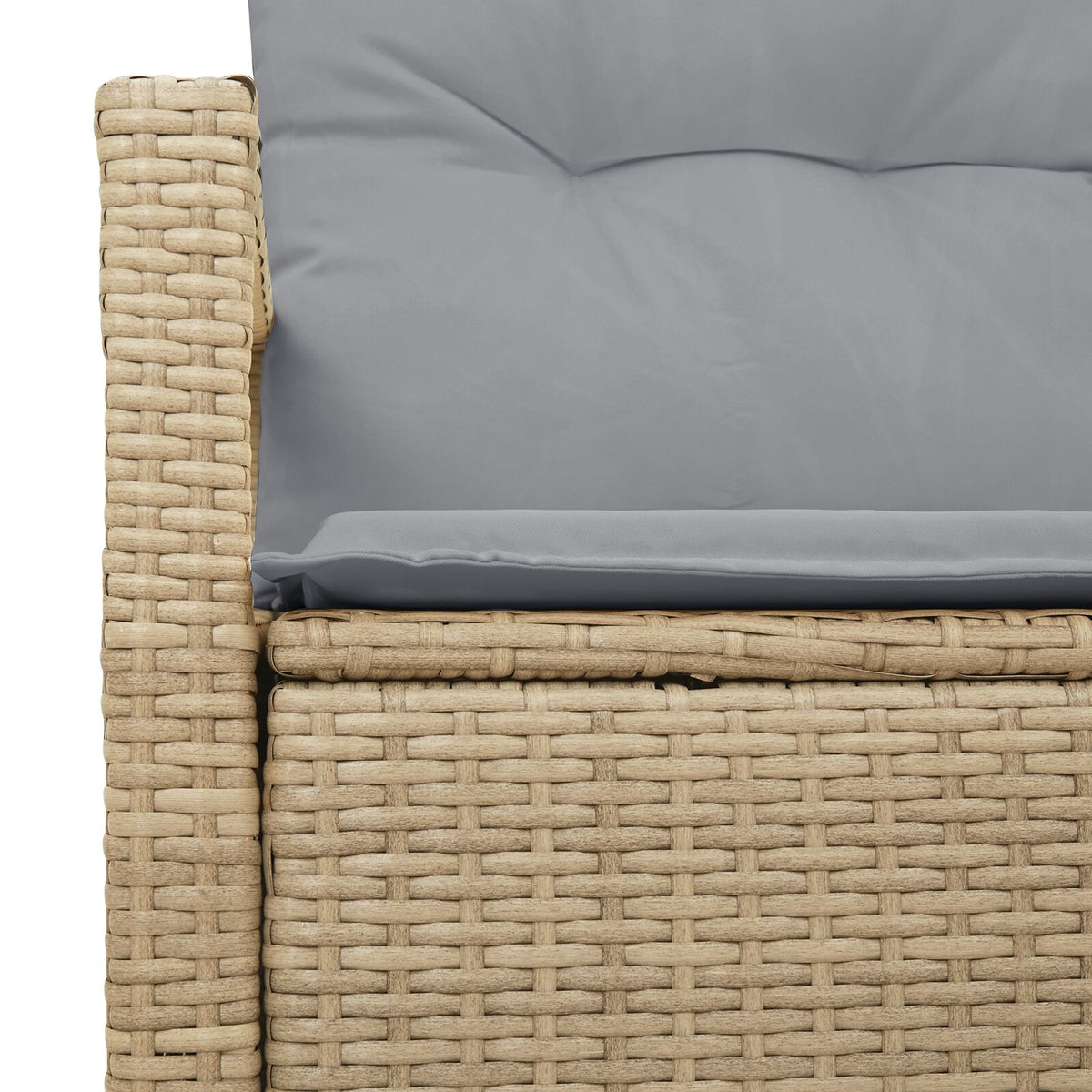 2-Sitzer Gartensofa mit Kissen Beige Poly Rattan