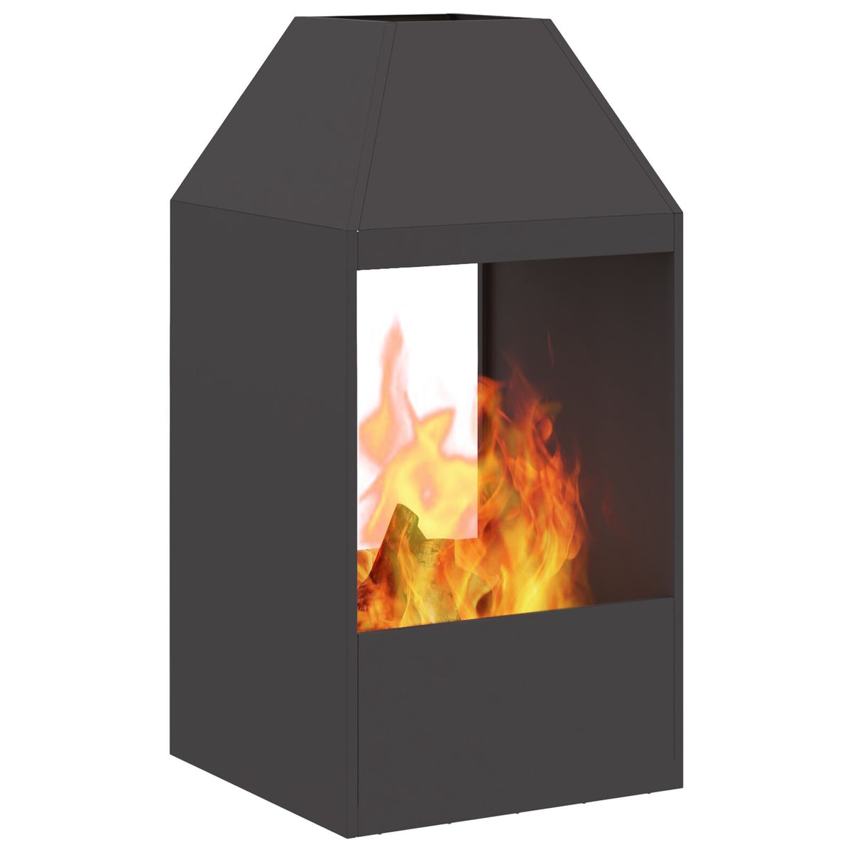 Feuerstelle Schwarz 50x50x100 cm Stahl