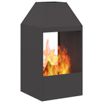 Feuerstelle Schwarz 50x50x100 cm Stahl