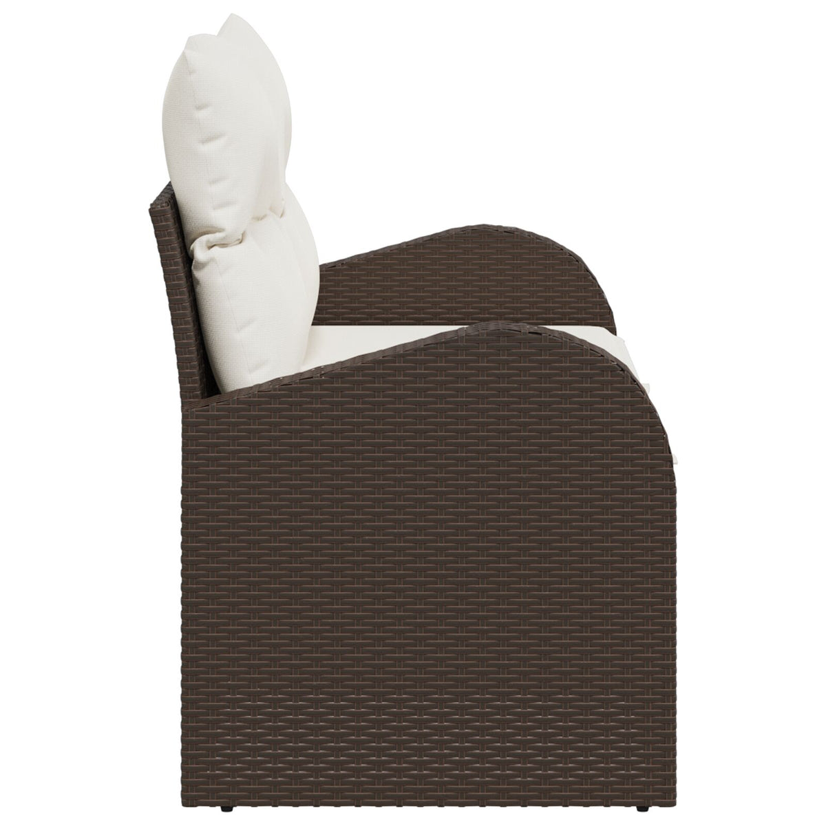 2-Sitzer Garten Sofa mit Kissen Braun Poly Rattan