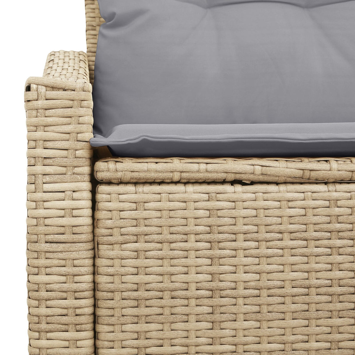2-Sitzer Garten Sofa mit Stauraum und Kissen Beige Poly-Rattan