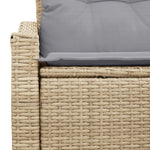 2-Sitzer Garten Sofa mit Stauraum und Kissen Beige Poly-Rattan