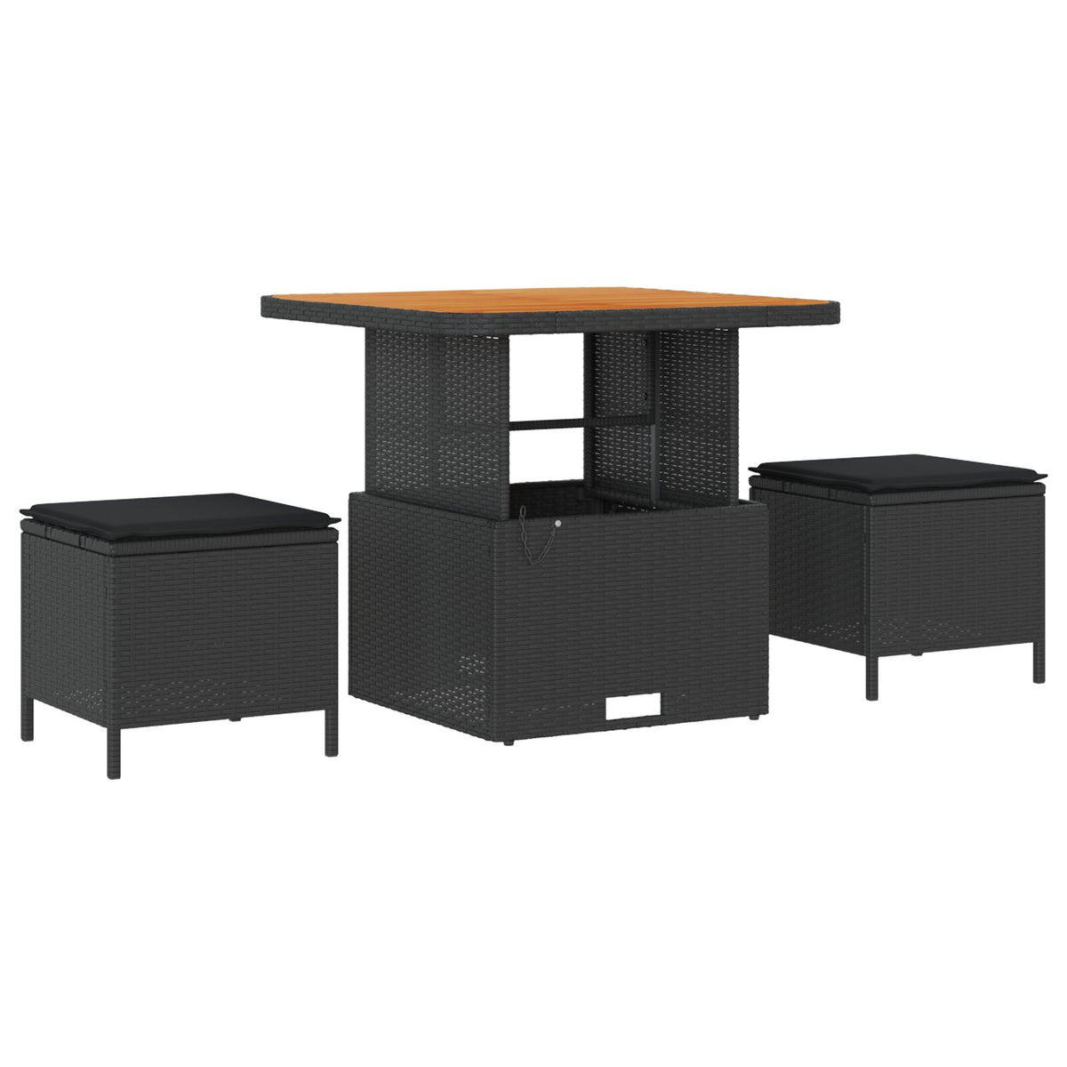11-teiliges Garten Sofa Set mit Kissen Schwarz Poly Rattan Akazie, vidaXL 2-Sitzer Garten Sofa mit Kissen Schwarz Poly Rattan, vidaXL 3-teiliges Garten Essgruppe mit Kissen Schwarz Poly Rattan Akazie