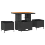 11-teiliges Garten Sofa Set mit Kissen Schwarz Poly Rattan Akazie, vidaXL 2-Sitzer Garten Sofa mit Kissen Schwarz Poly Rattan, vidaXL 3-teiliges Garten Essgruppe mit Kissen Schwarz Poly Rattan Akazie