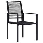 5-teiliges Garten-Esszimmer-Set Schwarz PVC-Rattan