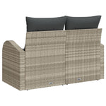 2-Sitzer Garten Sofa mit Stauraum & Kissen Hellgrau Poly-Rattan