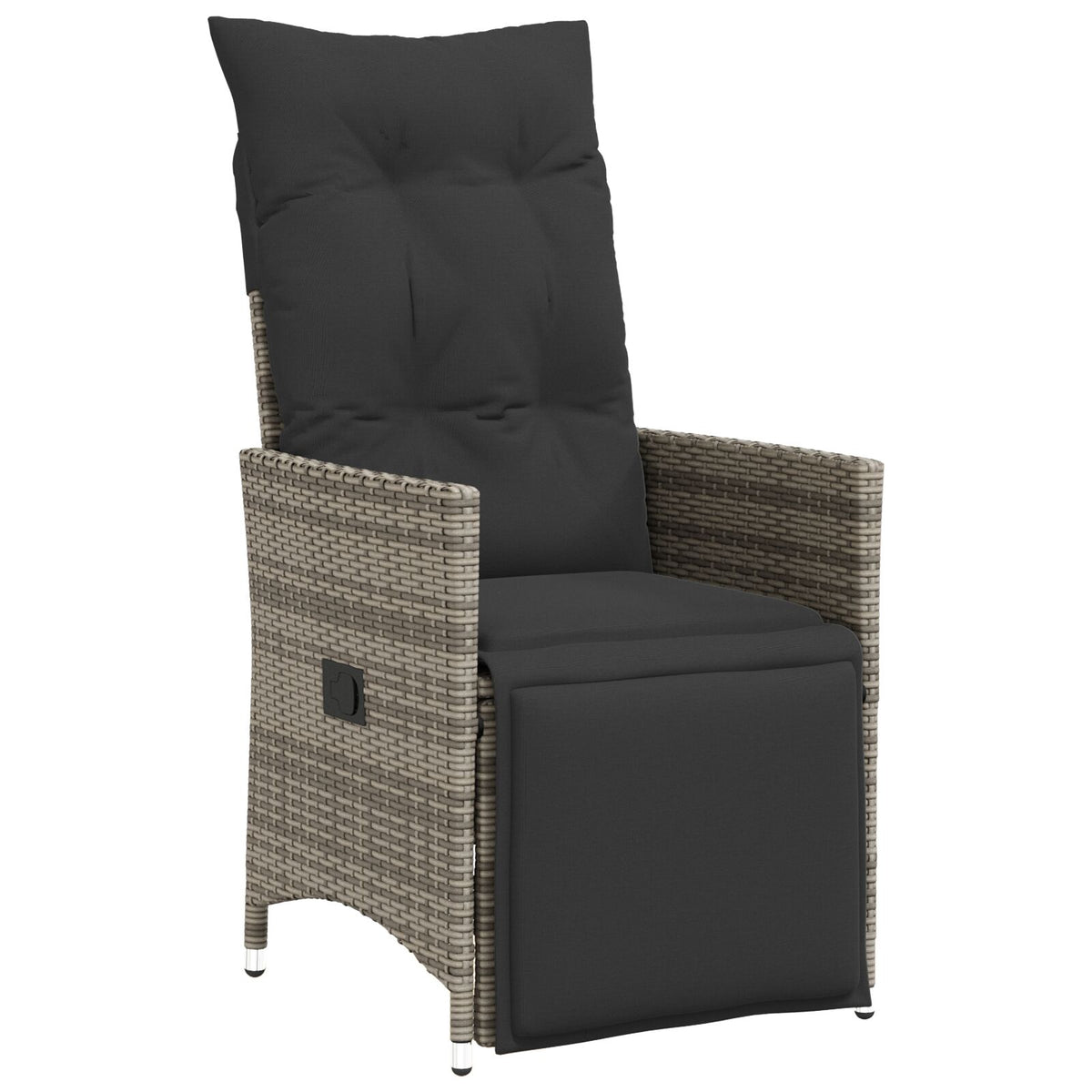 Garten-Essgruppe mit Kissen Grau Poly-Rattan