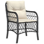 7-teilige Garten-Essgruppe mit Kissen Schwarzes Poly-Rattan