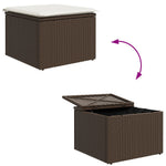 6-teilige Garten Essgruppe mit Kissen Braun Poly Rattan