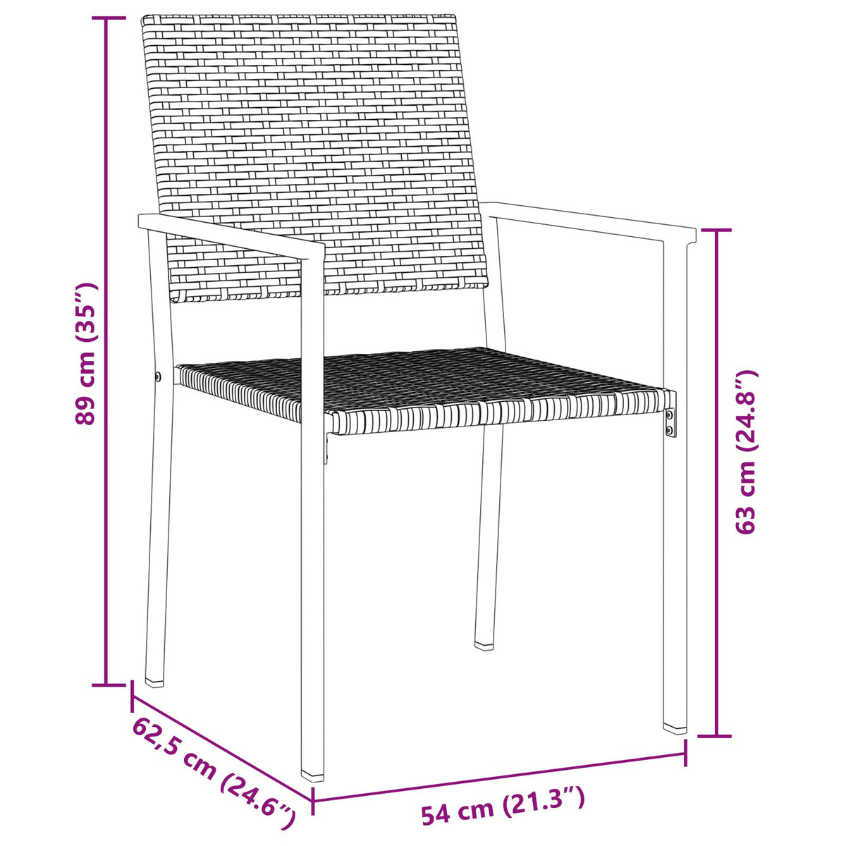 3-teiliges Garten-Essgruppen-Set Schwarz Poly-Rattan