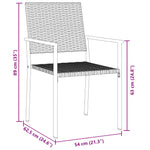 3-teiliges Garten-Essgruppen-Set Schwarz Poly-Rattan