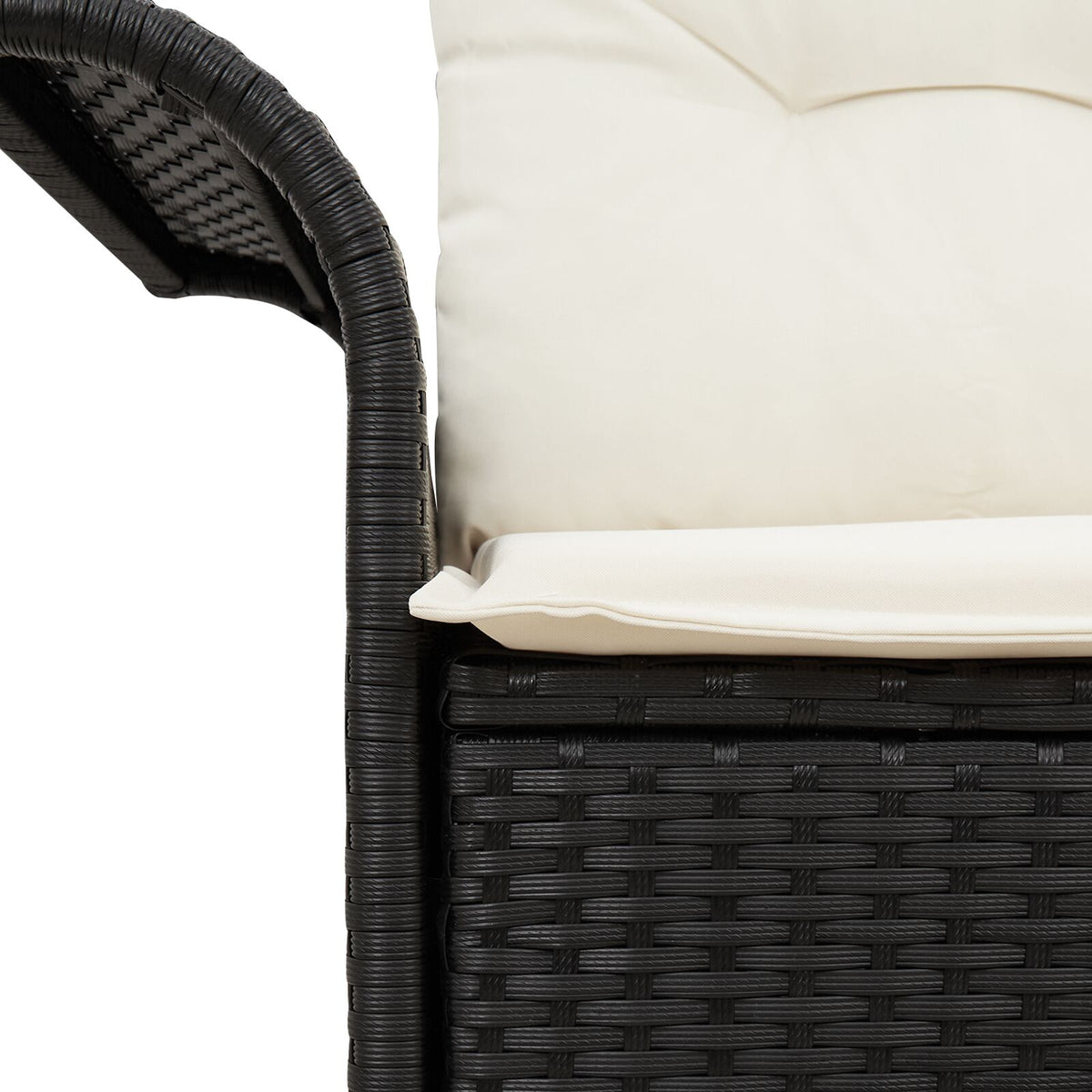 2-Sitzer Garten-Sofa mit Kissen Schwarz Poly-Rattan