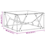 Feuerstelle Quadrat Schwarz 80x80x40 cm Stahl