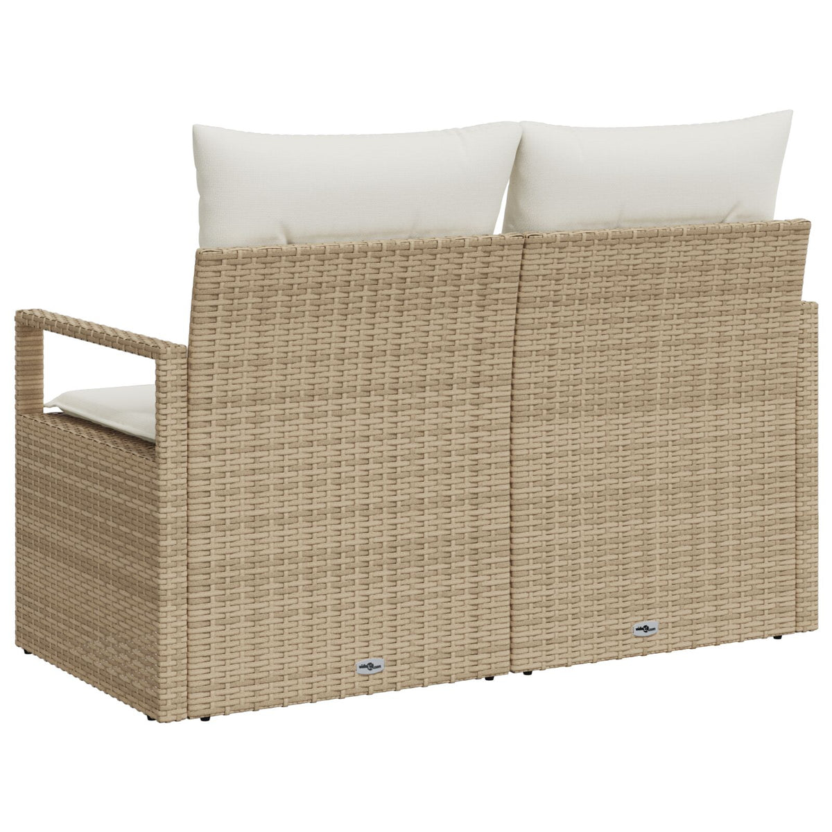 2-Sitzer Garten Sofa mit Kissen Beige Poly Rattan