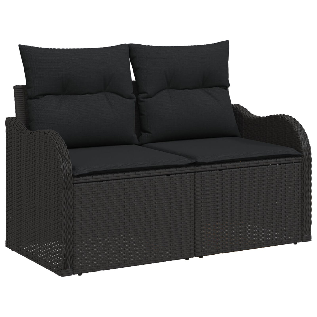 11-teiliges Garten Sofa Set mit Kissen Schwarz Poly Rattan Akazie, vidaXL 2-Sitzer Garten Sofa mit Kissen Schwarz Poly Rattan, vidaXL 3-teiliges Garten Essgruppe mit Kissen Schwarz Poly Rattan Akazie