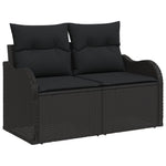11-teiliges Garten Sofa Set mit Kissen Schwarz Poly Rattan Akazie, vidaXL 2-Sitzer Garten Sofa mit Kissen Schwarz Poly Rattan, vidaXL 3-teiliges Garten Essgruppe mit Kissen Schwarz Poly Rattan Akazie