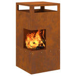 Feuerstelle 50x50x100 cm Wetterfestes Stahl