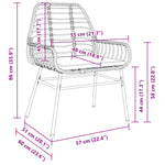 5-teiliges Garten-Essgruppe mit Kissen Braun Poly-Rattan