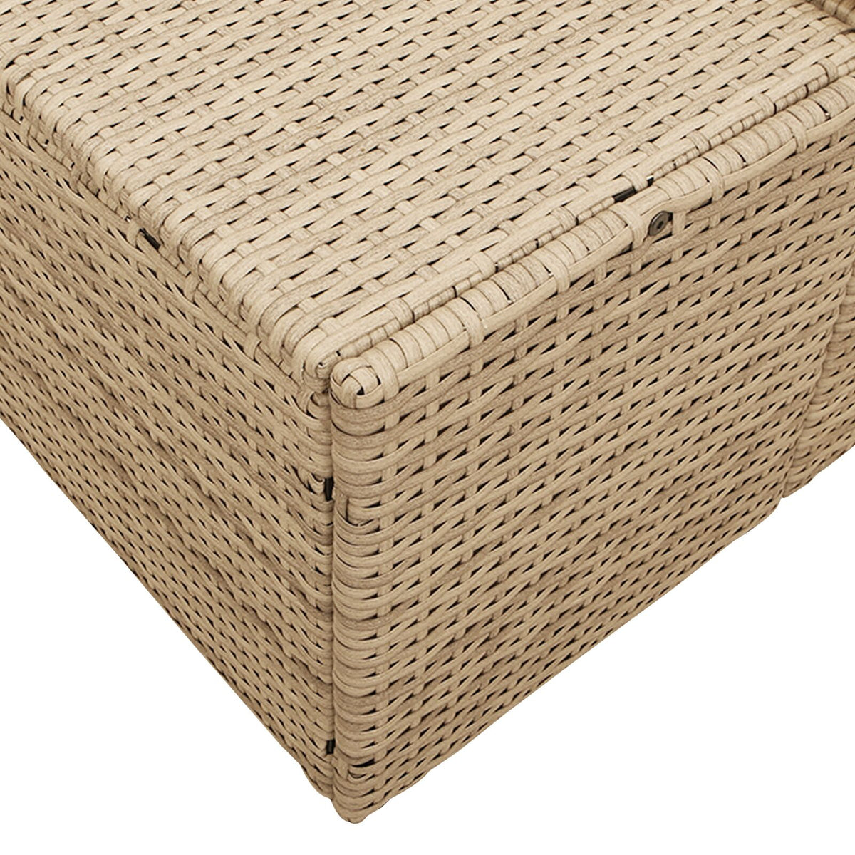 2-Sitzer Garten Sofa mit Stauraum & Kissen Beige Poly Rattan