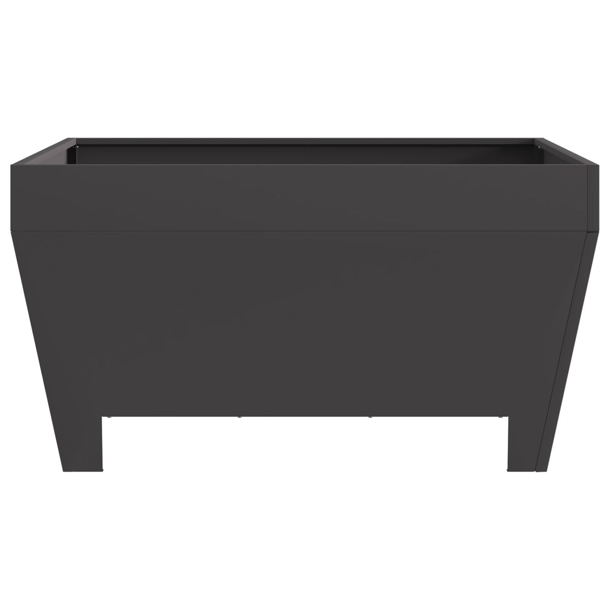 Feuerstelle Quadrat Schwarz 80x80x43 cm aus Stahl