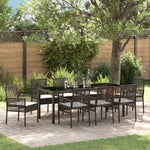 9-teilige Garten-Essgruppe mit Kissen Braunes Polyrattan