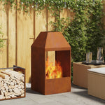 Feuerstelle 50x50x100 cm Wetterstahl