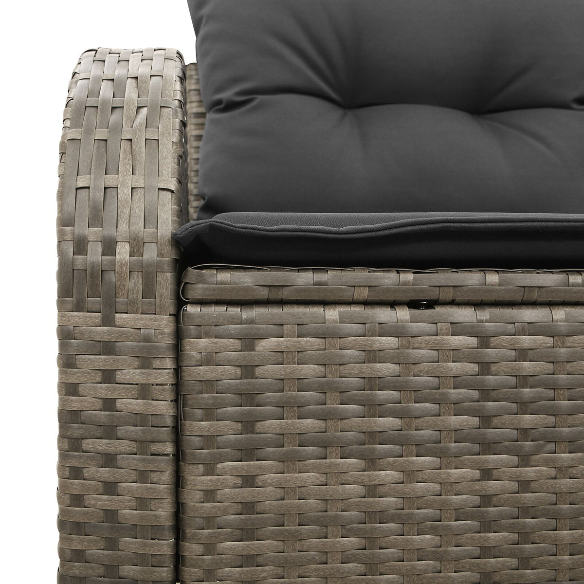 2-Sitzer Garten Sofa mit Stauraum & Kissen Grau Poly Rattan