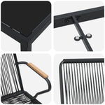5-teiliges Garten-Essgruppen-Set Schwarz PVC Rattan