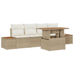 Garten Sofa Set 5-teilig Beige Resin Rattan und Polyester