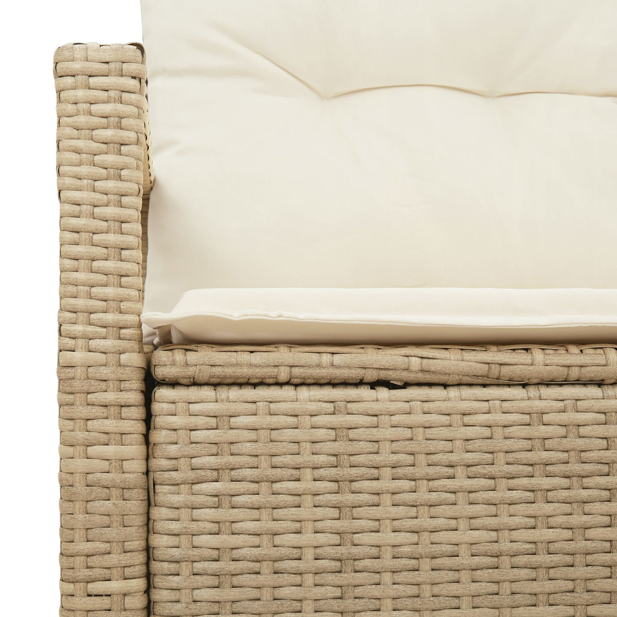 2-Sitzer Garten Sofa mit Kissen Beige Poly Rattan
