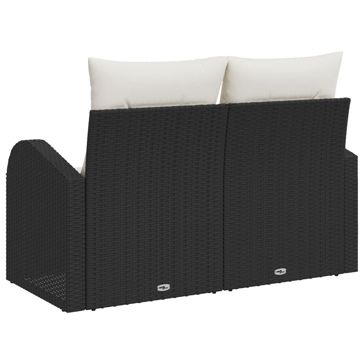 2-Sitzer Garten-Sofa mit Stauraum & Kissen Schwarz Poly-Rattan