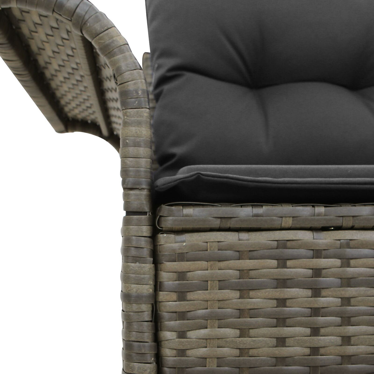 2-Sitzer Gartensofa mit Stauraum und Kissen Grau Poly Rattan