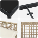 5-teilige Garten Essgruppe mit Kissen Beige Poly Rattan