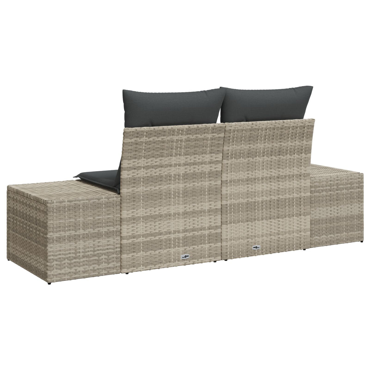 2-Sitzer Garten Sofa mit Stauraum & Kissen Graues Poly-Rattan