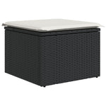 Garten Essgruppe Set von 6 Beige, Schwarz Rattan, Polyester Kissen