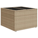 8-teiliges Garten-Essgruppe Set mit Kissen aus schwarzem Poly-Rattan