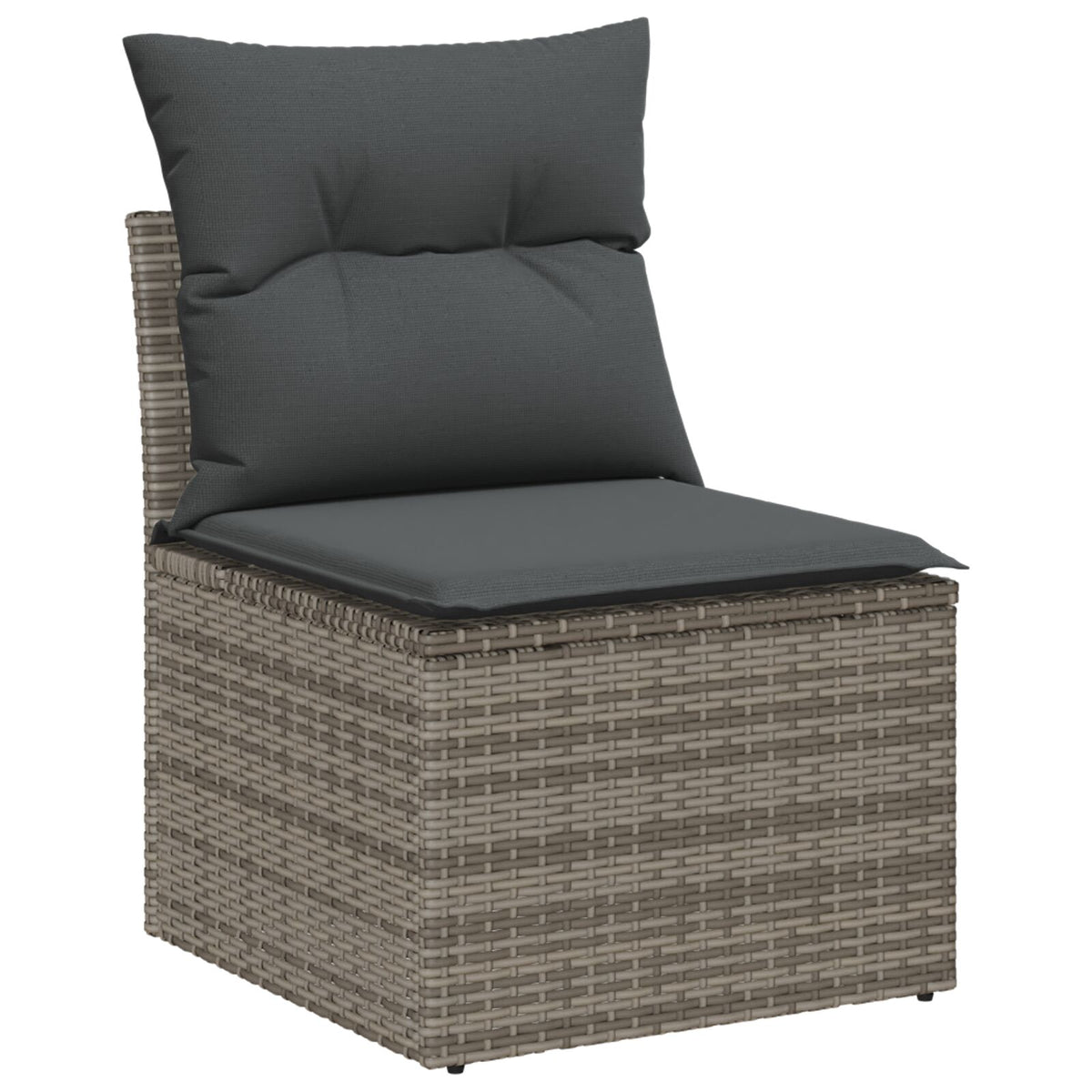 9-teilige Garten Essgruppe mit Kissen Grau Poly Rattan Akazie