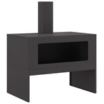 Feuerschale mit Schornstein Schwarz 80x50x96 cm Stahl