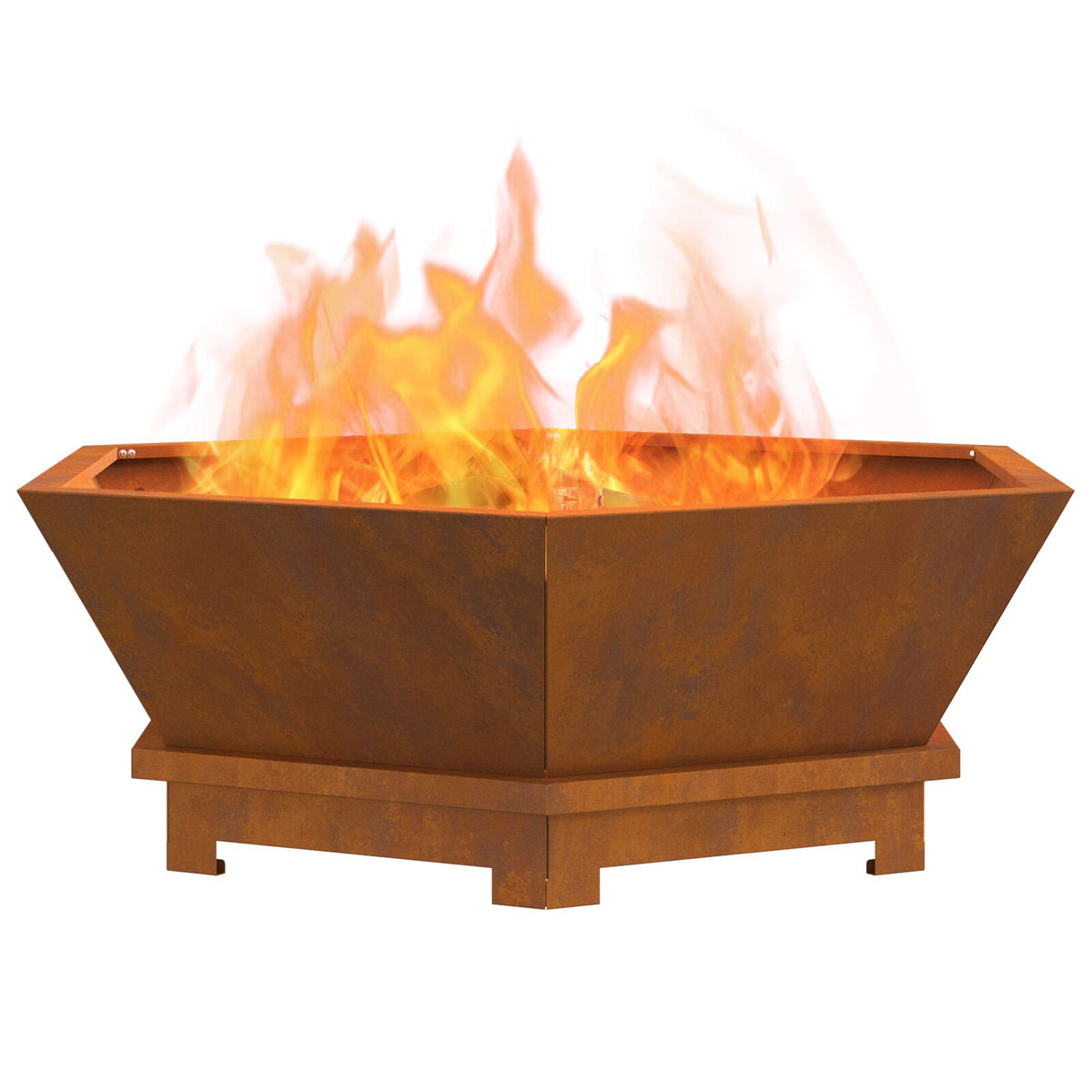Feuerstelle Sechseckig 75x75x28 cm Wetterstahl
