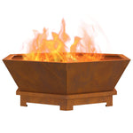 Feuerstelle Sechseckig 75x75x28 cm Wetterstahl